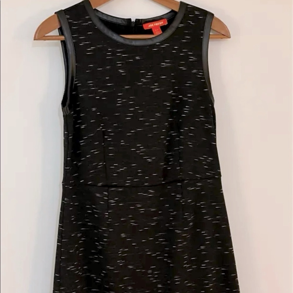 New Joe Fresh A-line dress with faux leather trim